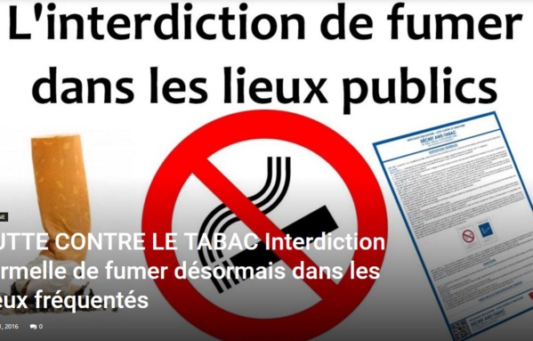 LUTTE CONTRE LE TABAC Interdiction formelle de fumer désormais dans les lieux fréquentés