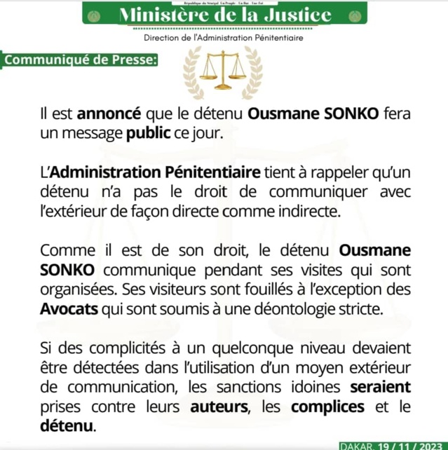 Sa sortie attendue à 16h, ce qu'encourt...encore l'opposant Ousmane Sonko !