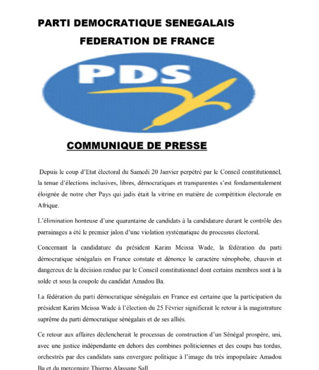 Présidentielle 2024: La fédération du PDS/France et la section communale de Saint-Louis exigent le report du scrutin du 25 février