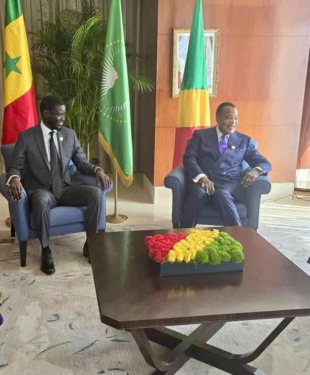 Le chef de l'Etat Bassirou Diomaye Faye s'est entretenu avec le Président Denis Sassou N'Guesso en Chine