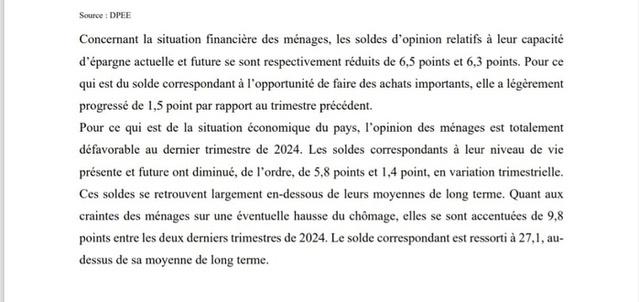 Les Sénégalais préoccupés par la situation économique, selon le ministère de l'Économie [Document]