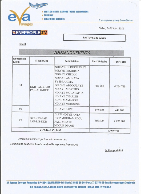 « Les 21 mensonges de Wally Seck » selon les organisateurs du Bercy du 04 juin 2016 ( Documents)