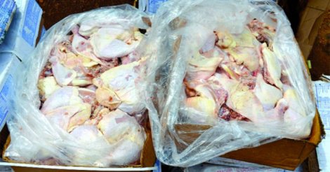 1,5 tonne de cuisses de poulets impropres saisie