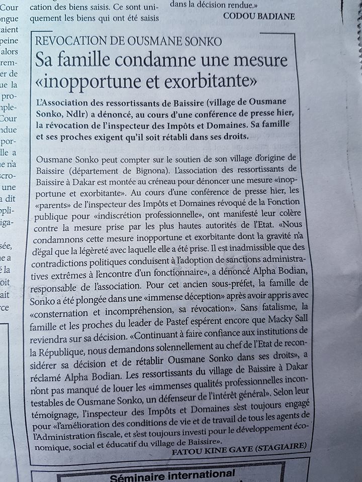 La RFM fait de la désinformation et l'intox selon Ousmane Sonko