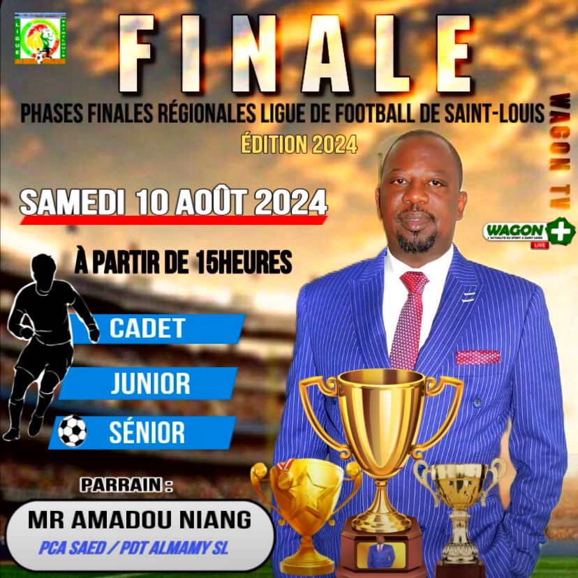 Saint-Louis du SÉNÉGAL- M. Amadou Niang parrain des finales régionales prévues le 10 Août 2024