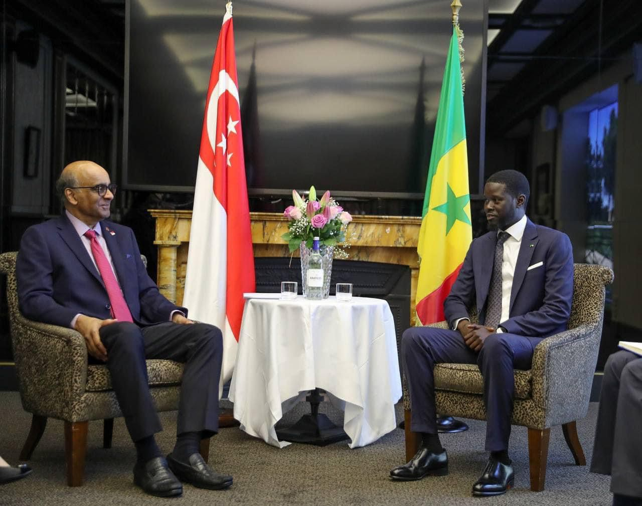 Le Chef de l'État Sénégalais a rencontré à Paris son homologue de Singapour,  Tharman Shanmugaratnam