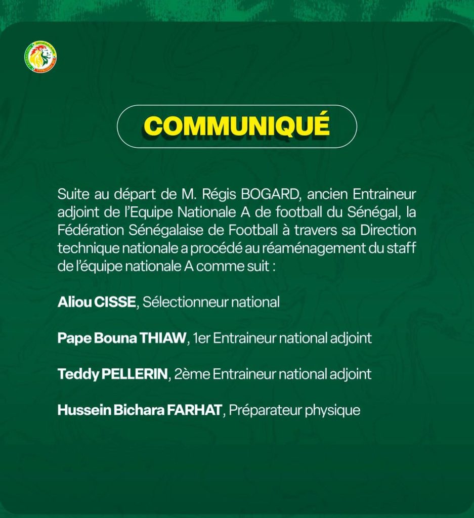 EQUIPE NATIONALE A | PAPE BOUNA THIAW PASSE 1ER ENTRAINEUR ADJOINT D’ALIOU CISSÉ