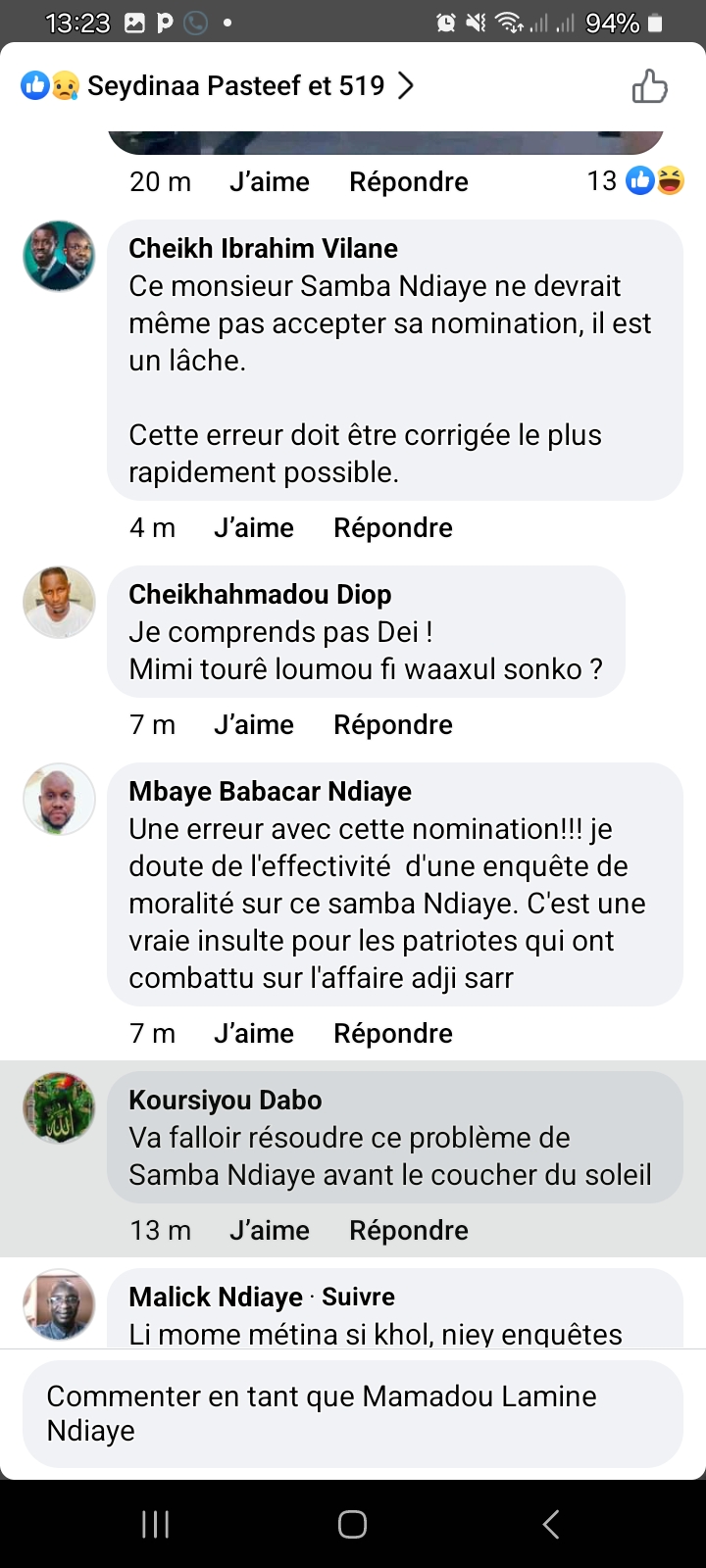 PASTEF-  une vague de protestation suite à la nomination de... Samba Ndiaye !