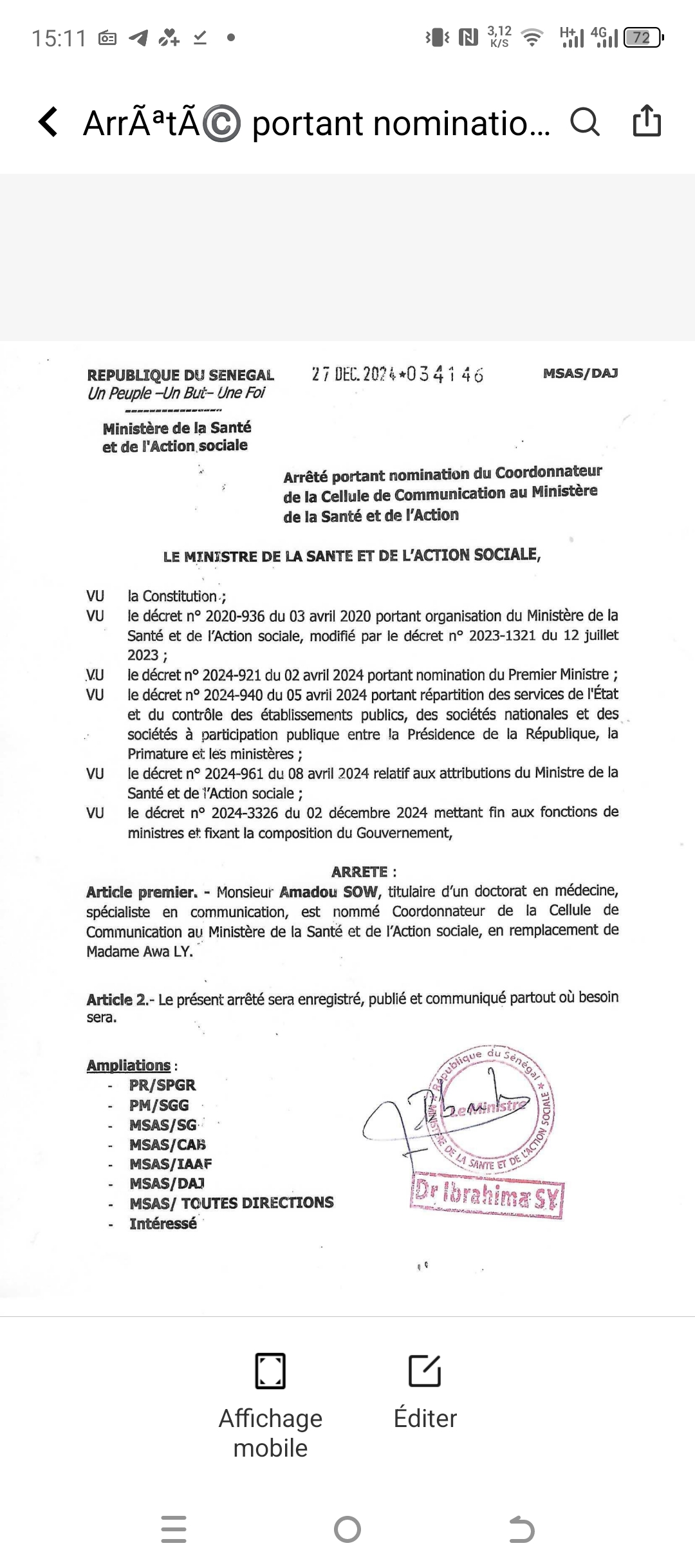 Santé : Hawa Ly limogée de son poste de Coordinatrice de la cellule de communication du ministère