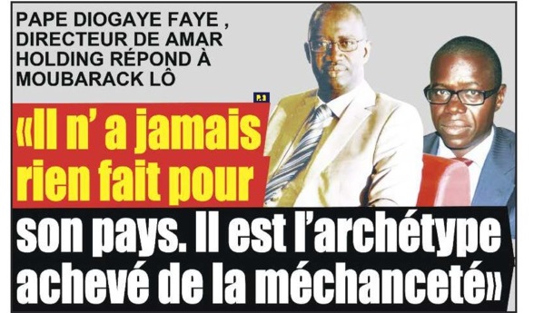 Pape Diogoye Faye descend en flammes l'économiste Moubarack Lô: " Il n'a jamais rien fait pour son pays (...) Il est l'archétype de la méchanceté (...)