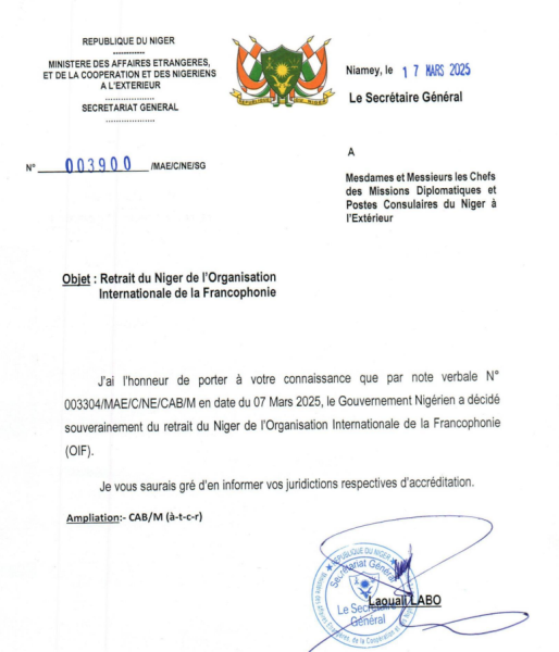 Le Mali, le Niger et le Burkina Faso sortent de l'Organisation internationale de la Francophonie