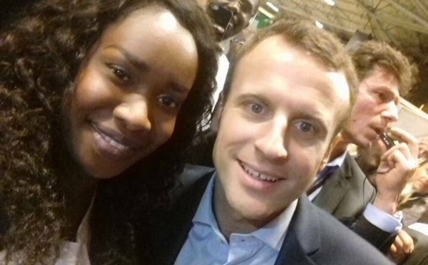 Photos : Penda Sylla, la fille de l'ancien DG de la RTS Matar Sylla avec Emmanuel Macron