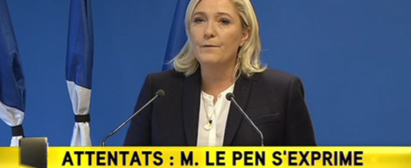 Le discours de Marine Lepen sur les attentats: " Fermeture des mosquées radicales, expulsion des clandestins..." 