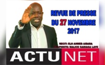 Revue de presse d’Ahmet Aïdara de ce lundi 27 novembre 2017