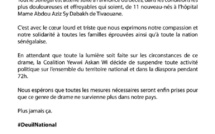 Décès de 11 bébés à l’hôpital de Tivaouane ; La coalition Yewwi Askan Wi suspend toutes ses activités politiques pendant 72 heures.