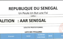 Voici la liste de la coalition AAR Sénégal !