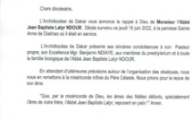 Nécrologie / Eglise sénégalaise : Jean Baptiste Latyr Ndour n’est plus