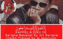 NÉCROLOGIE: FANN RESIDENCE - Rappel à Dieu de Serigne Babacar Sy ibn Serigne Cheikh Tidiane Sy Al Maktoum (rta)