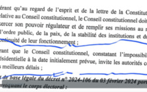 Présidentielle 2024 : Le Conseil constitutionnel souligne l'impossibilité d'organiser le scrutin, le 25 février