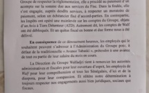 [Document] Dette fiscale : Walf paie un acompte, ses comptes débloqués