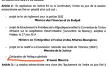 Séance extraordinaire de l'AN: Au delà de la DPG, l'ordre du jour s'articule autour de trois autres axes